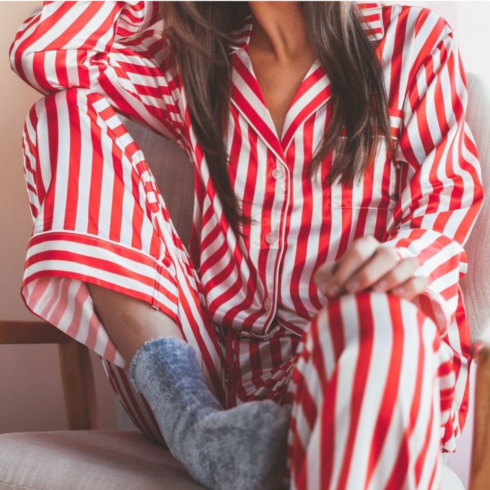 Show Me Your Mimi Classic PJ set in red and white stripes!